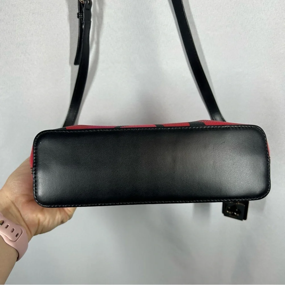 Kate Spade | Leather Floral Crossbody Red Black